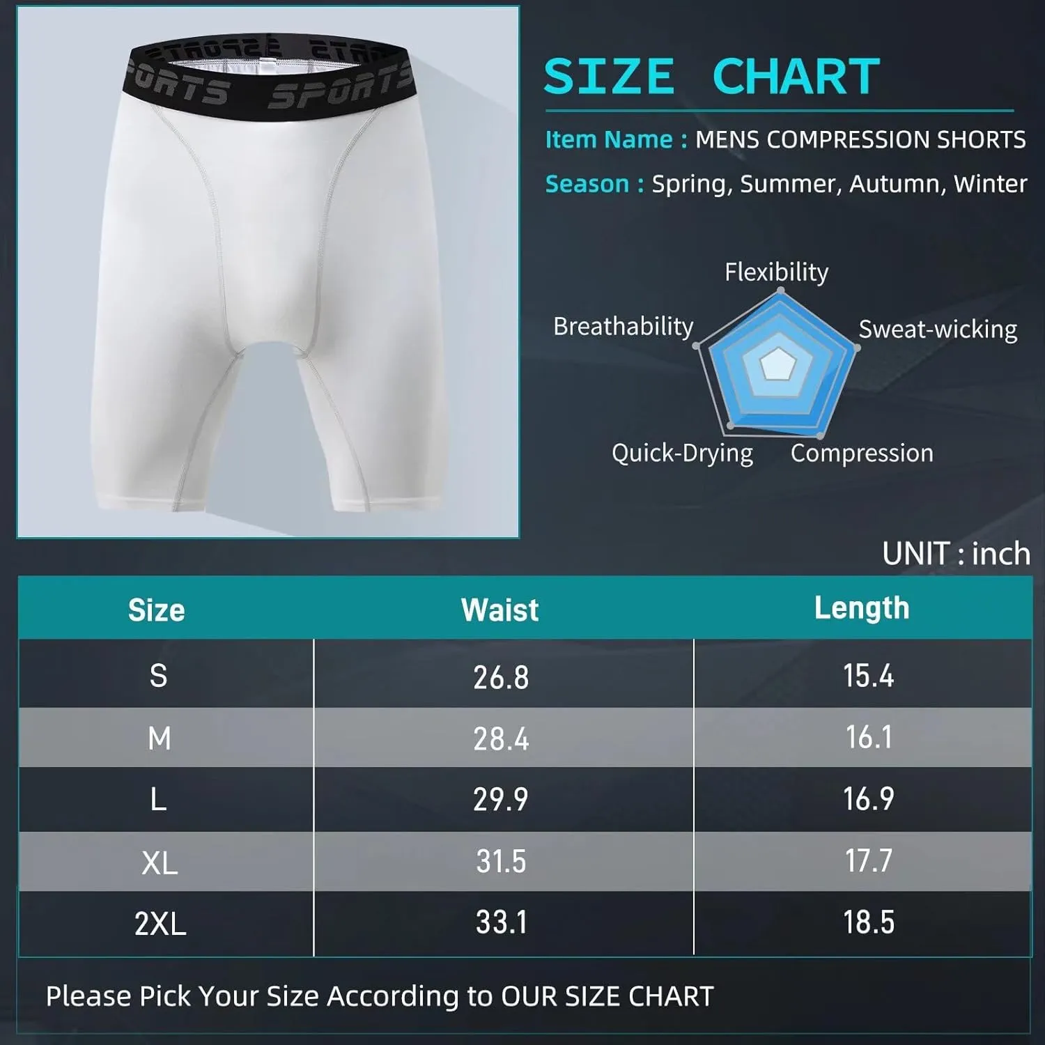 2 Pack Compression Shorts Men Spandex Running Sport Under Shorts Cool Dry Athletic Underwear Muscle Support