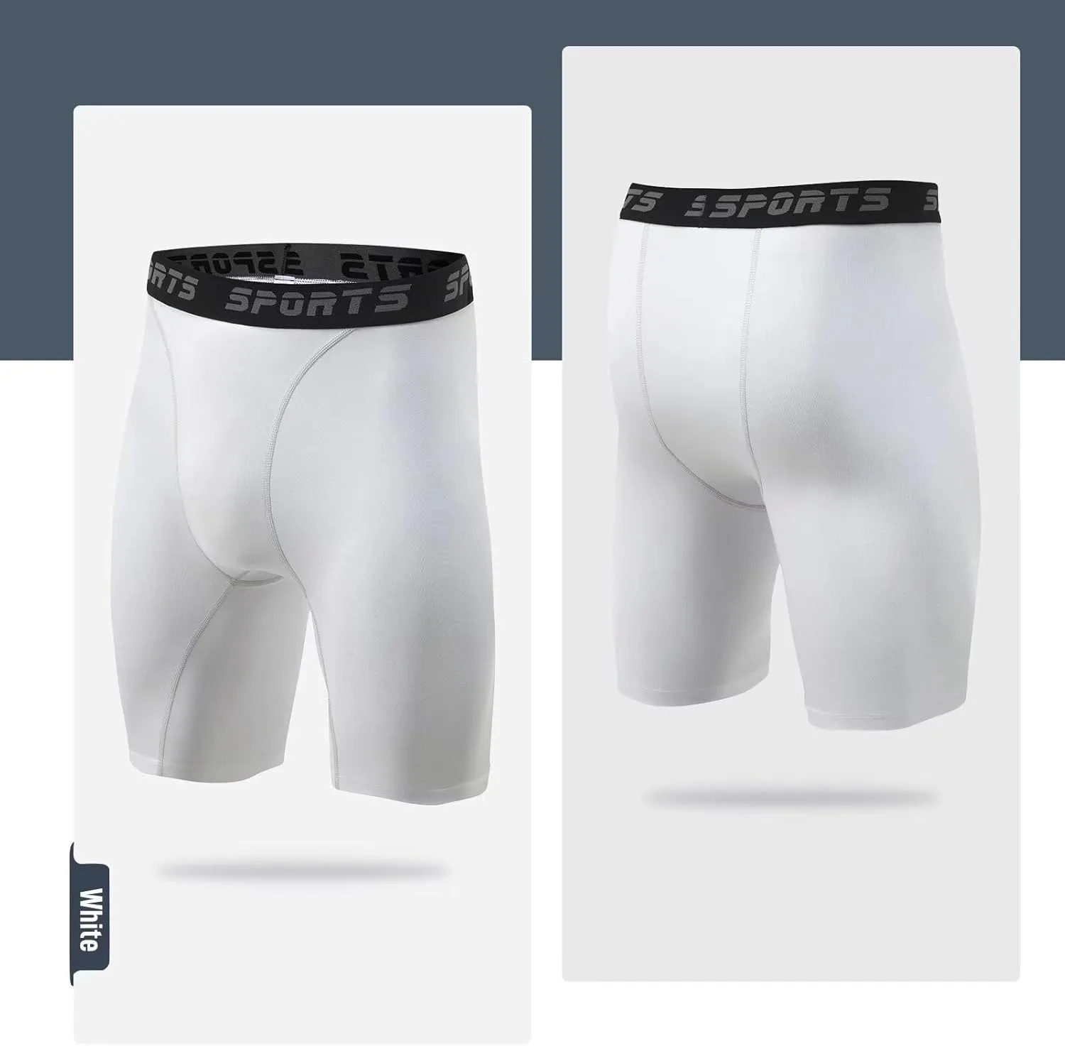 2 Pack Compression Shorts Men Spandex Running Sport Under Shorts Cool Dry Athletic Underwear Muscle Support