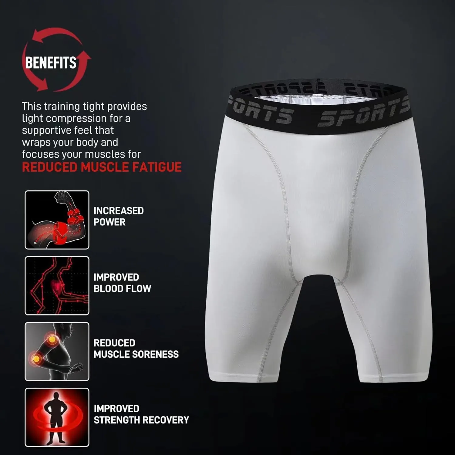 2 Pack Compression Shorts Men Spandex Running Sport Under Shorts Cool Dry Athletic Underwear Muscle Support