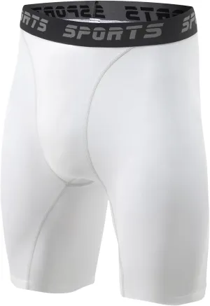 2 Pack Compression Shorts Men Spandex Running Sport Under Shorts Cool Dry Athletic Underwear Muscle Support
