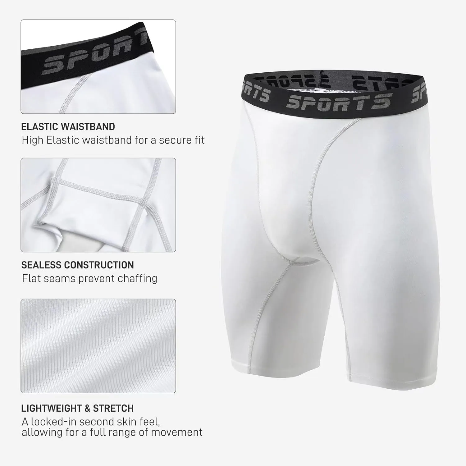 2 Pack Compression Shorts Men Spandex Running Sport Under Shorts Cool Dry Athletic Underwear Muscle Support