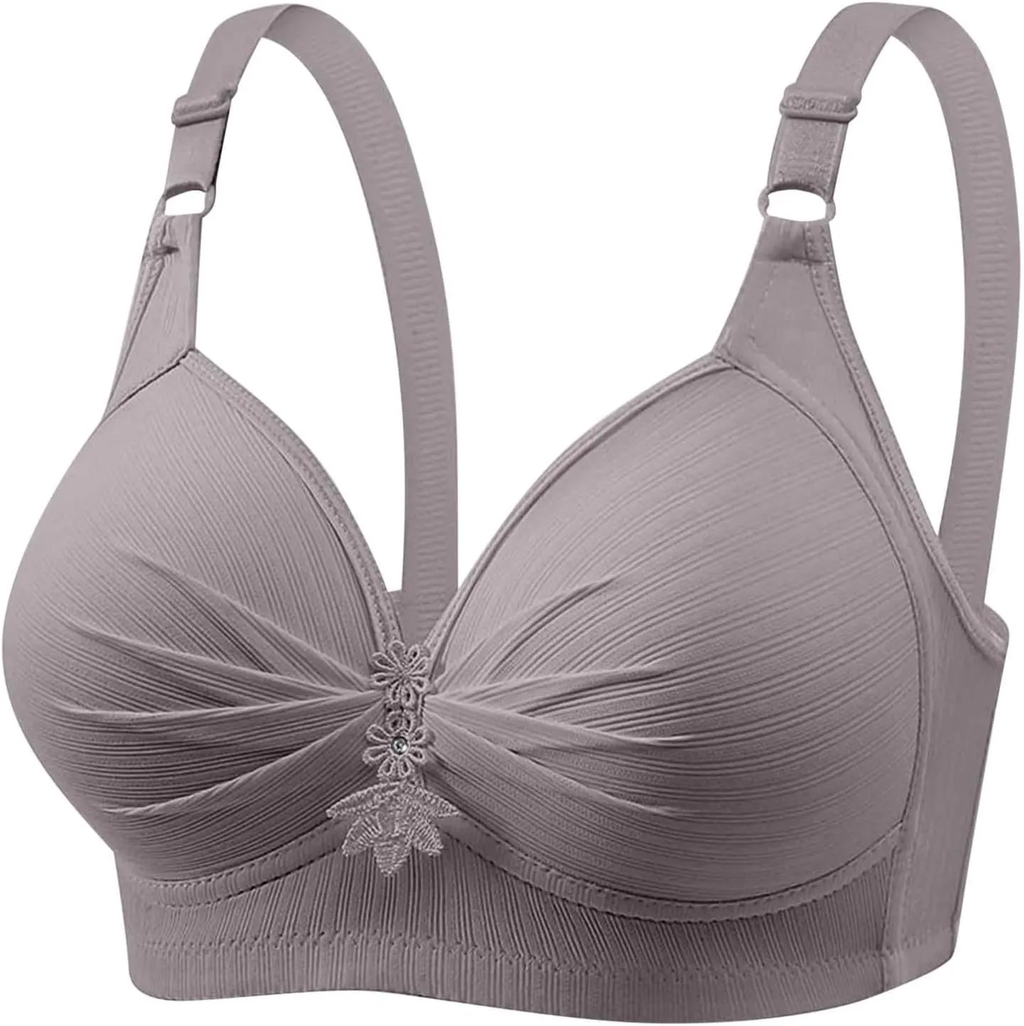 4 Pack No Underwire Bras for Women Full Support Comfort T-Shirt Bra Wirefree Everyday Push Up Bra