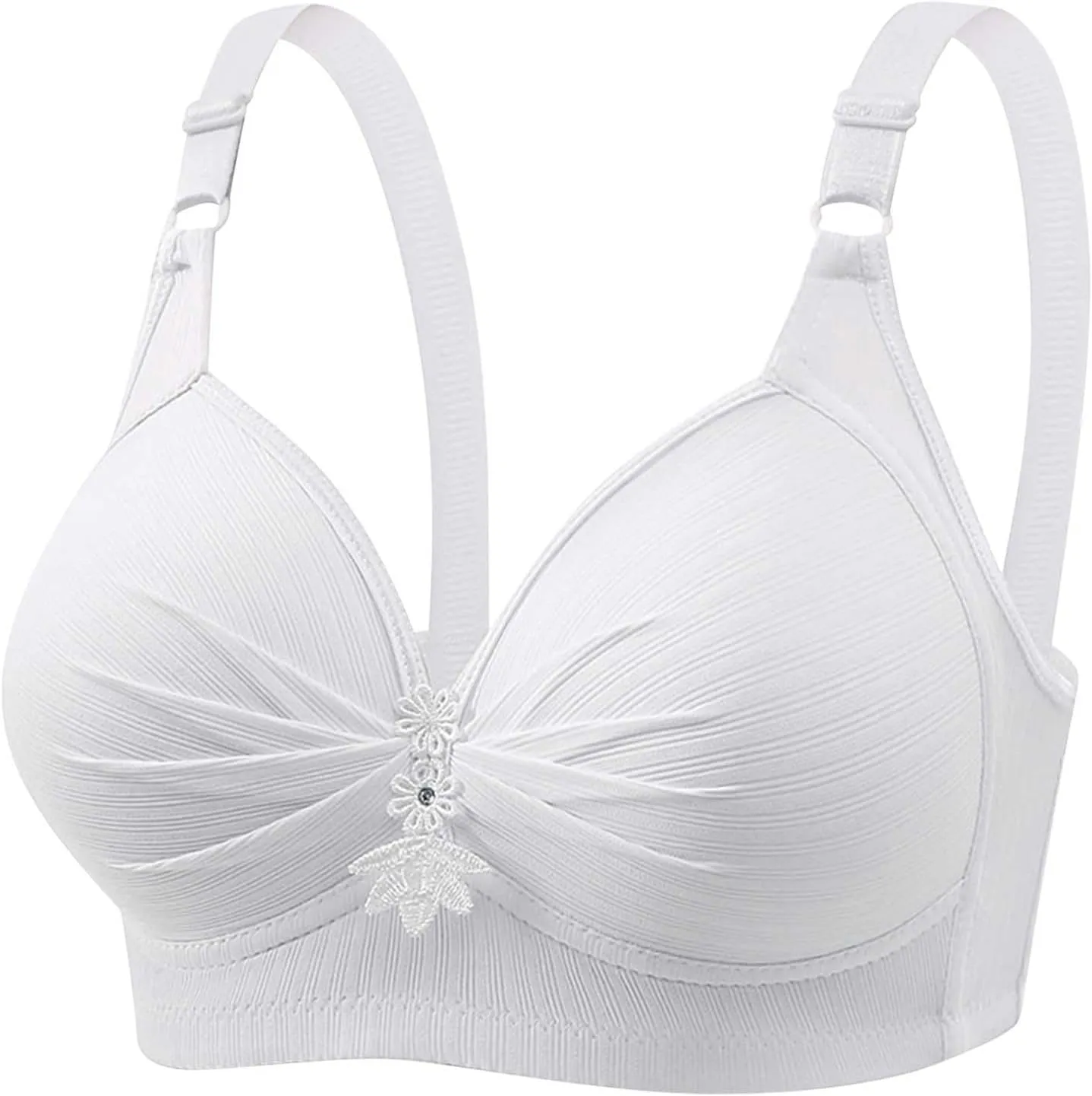 4 Pack No Underwire Bras for Women Full Support Comfort T-Shirt Bra Wirefree Everyday Push Up Bra