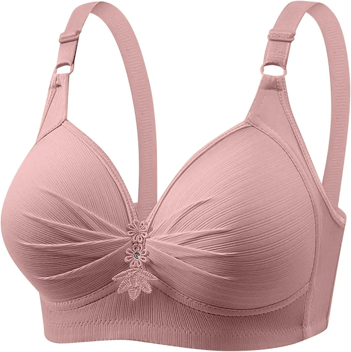 4 Pack No Underwire Bras for Women Full Support Comfort T-Shirt Bra Wirefree Everyday Push Up Bra