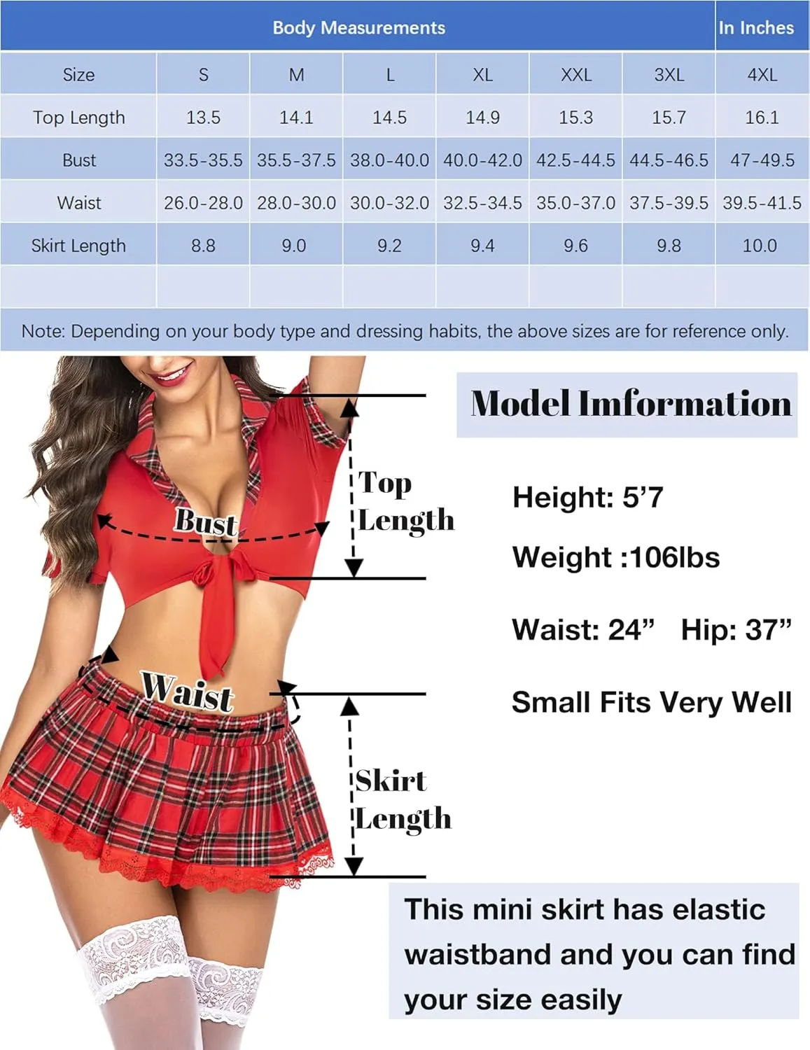 ADOME Lingerie for Women Sexy Schoolgirl Costume 0utfit Lingerie Set Lace Student Cosplay Roleplay with Top and Mini Skirt