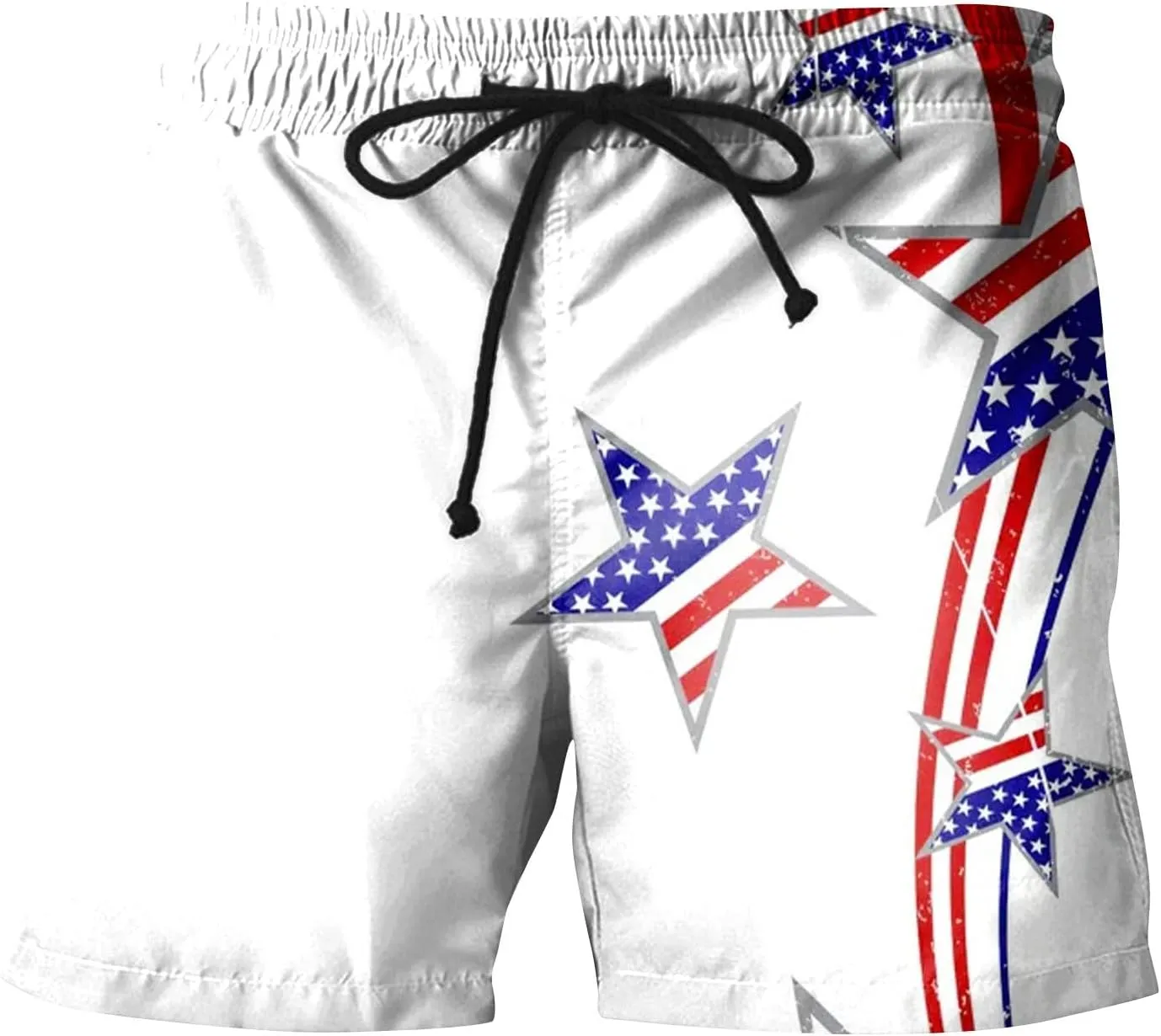 American Flag Shorts Men Lightweight Beach Trunks Breathable Festival Dry Fit Graphic Swimsuit Lounge Swimwear