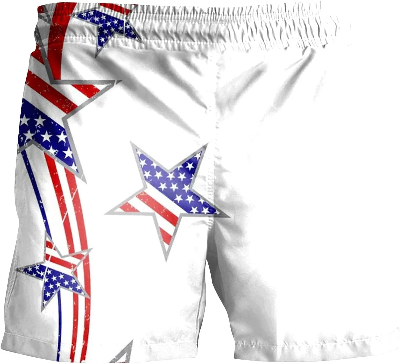 American Flag Shorts Men Lightweight Beach Trunks Breathable Festival Dry Fit Graphic Swimsuit Lounge Swimwear