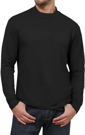 Angbater Mens Mock Turtleneck Long Sleeve Shirts Thermal Underwear Turtle Neck Undershirt Pullover T Shirt