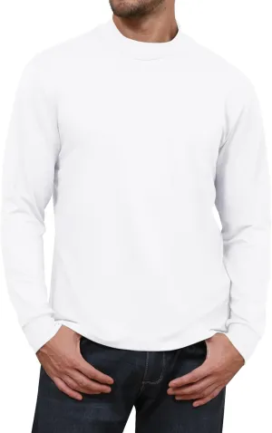 Angbater Mens Mock Turtleneck Long Sleeve Shirts Thermal Underwear Turtle Neck Undershirt Pullover T Shirt