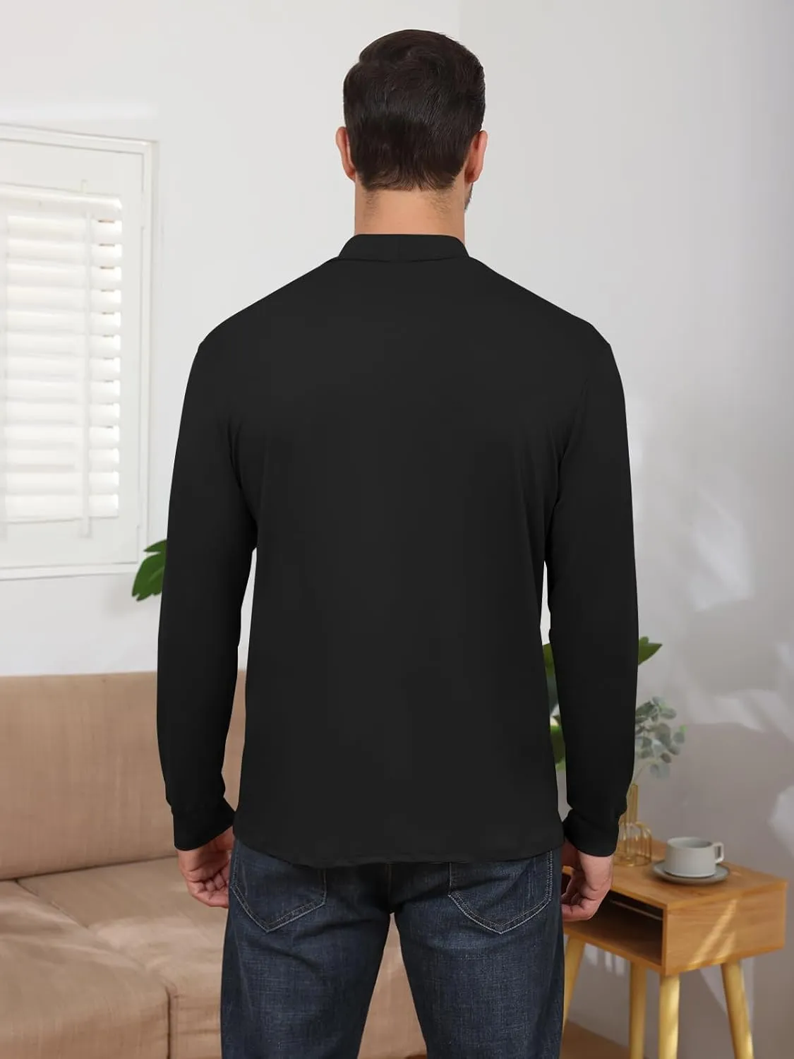 Angbater Mens Mock Turtleneck Long Sleeve Shirts Thermal Underwear Turtle Neck Undershirt Pullover T Shirt