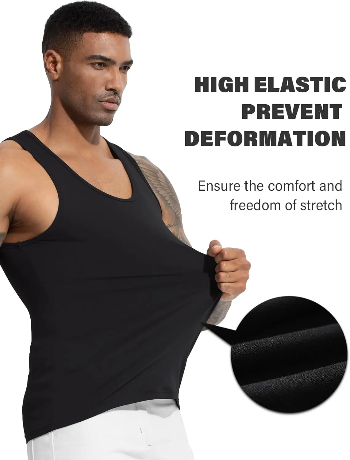 Arjen Kroos Men's Workout Tank Top 4 Pack Muscle Sleeveless Gym Shirts Activewear Slimming Vest Undershirts