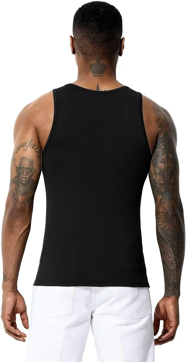 Arjen Kroos Men's Workout Tank Top 4 Pack Muscle Sleeveless Gym Shirts Activewear Slimming Vest Undershirts