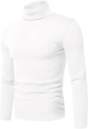 Askdeer Men's Turtleneck Long Sleeve Shirts Thermal Underwear Tops Basic Pullover Sweater Tees