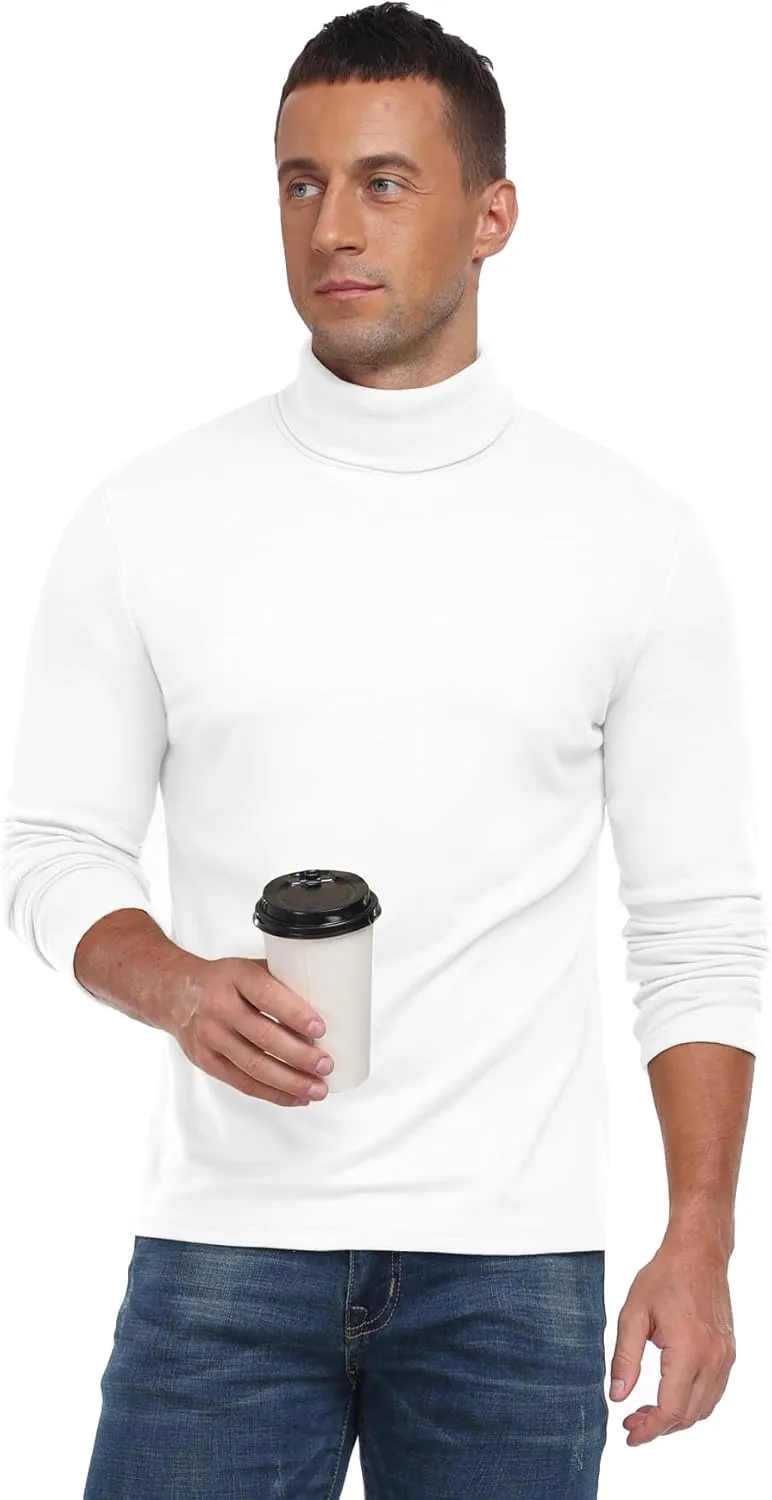 Askdeer Men's Turtleneck Long Sleeve Shirts Thermal Underwear Tops Basic Pullover Sweater Tees