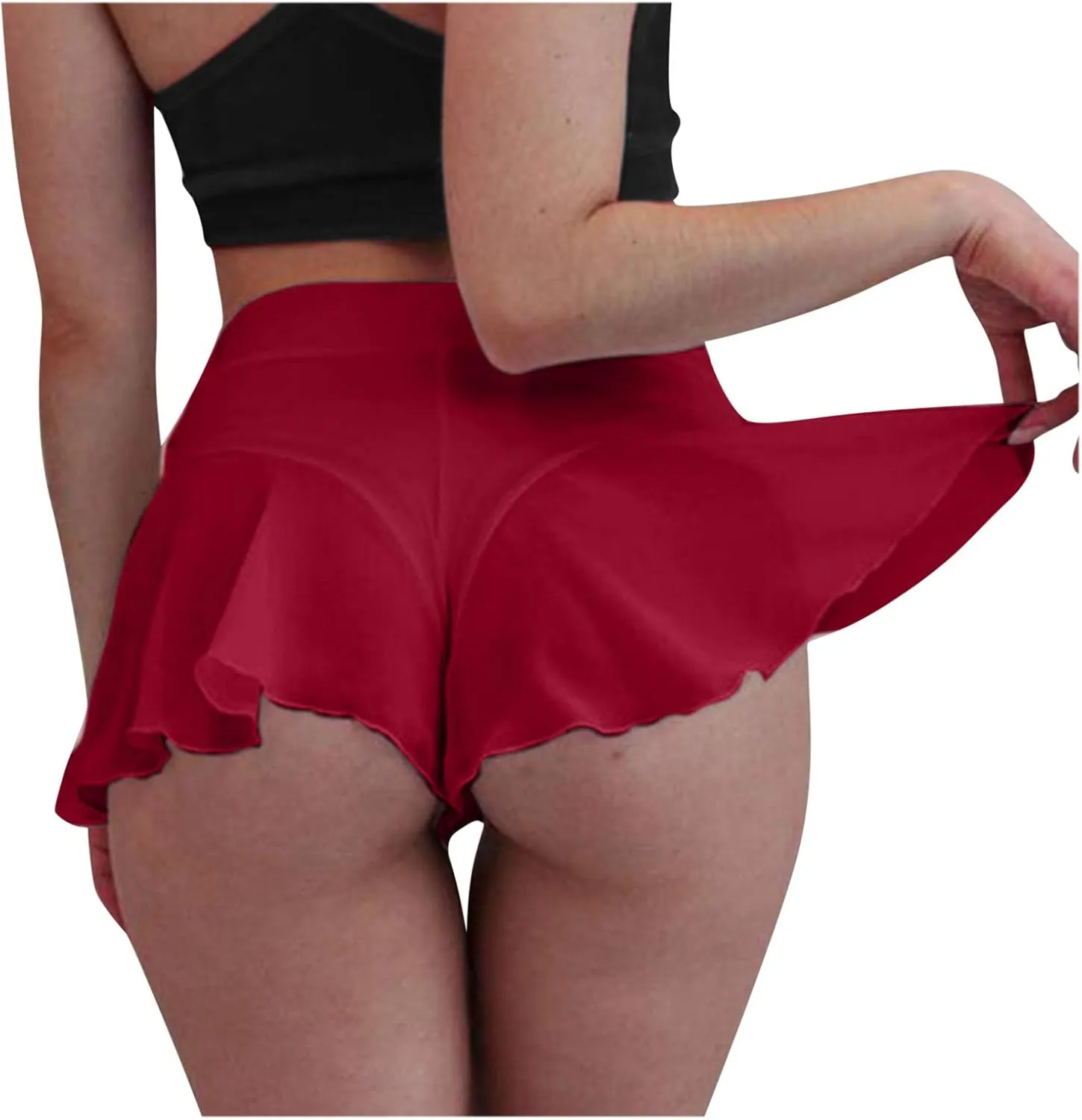 babydoll lingerie for women Mini Pleated Skirts for Women Mini Plaid Skirt Short Skirts a Line Skater Skirt for Lingerie Schoolgirl corset lingerie, Large, Zmb-red