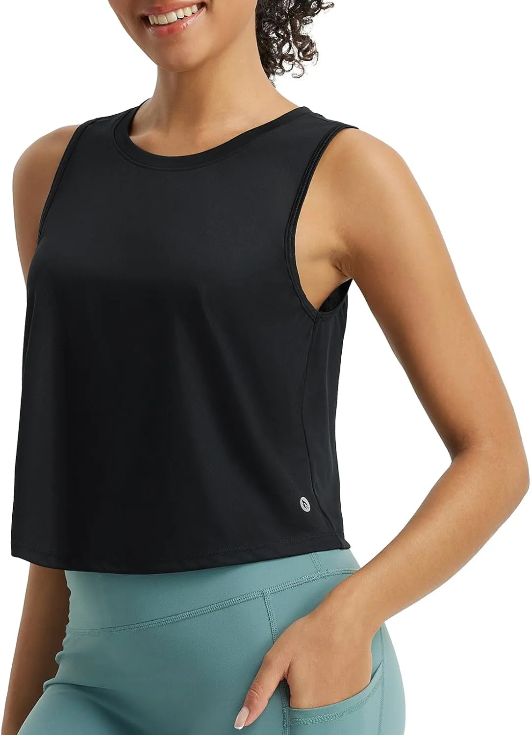 baleaf Workout Tops for Women Cropped Back Knotted Sleeveless Tank Tops Athletic Gym Yoga Running Shirts UPF50 