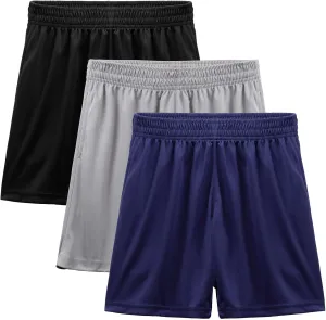 BEARAE Boys Athletic Shorts, Quick Dry Youth Basketball Shorts with Pockets Elastic Waistband, Sport Cargo Short Activewear