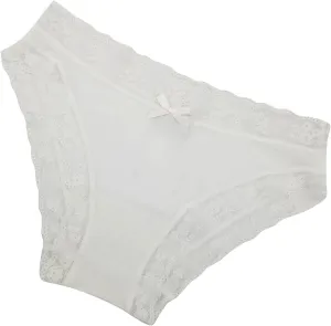 Bikini Briefs for Womens Lace Underwear Panties Breathable Cotton Tummy Control High Waist Stretch Panty Underpant