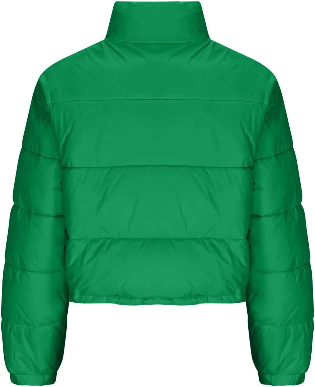Borniu Womens Cropped Puffer Jacket Stand Collar Zip Up Winter Padded Down Coats Lightweight Quilted Short Jacket