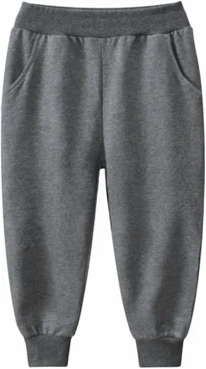 Boys Girls Joggers Basic Solid Color Trousers Kids Casual Fashion Pull on Sweatpants with Pockets Activewear