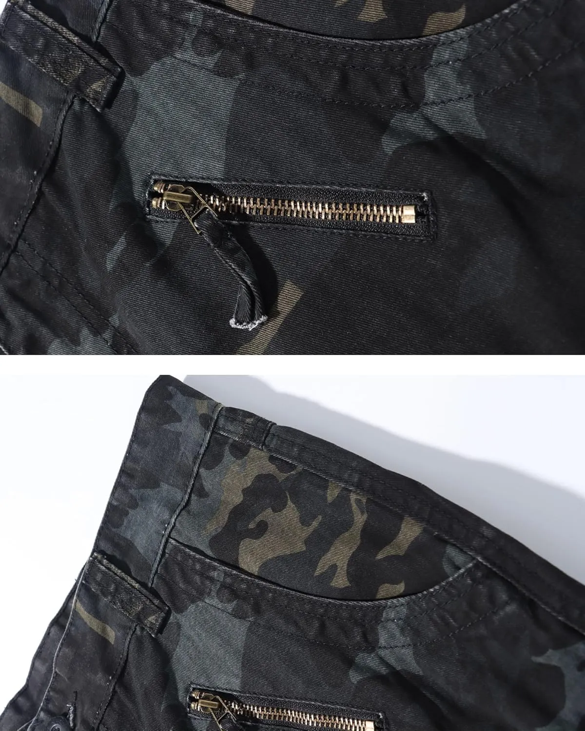 Cargo Pants for Men, Camo Pants Relaxed Fit Utility Hiking Pants, Ripstop Work Pants with 8 Pockets