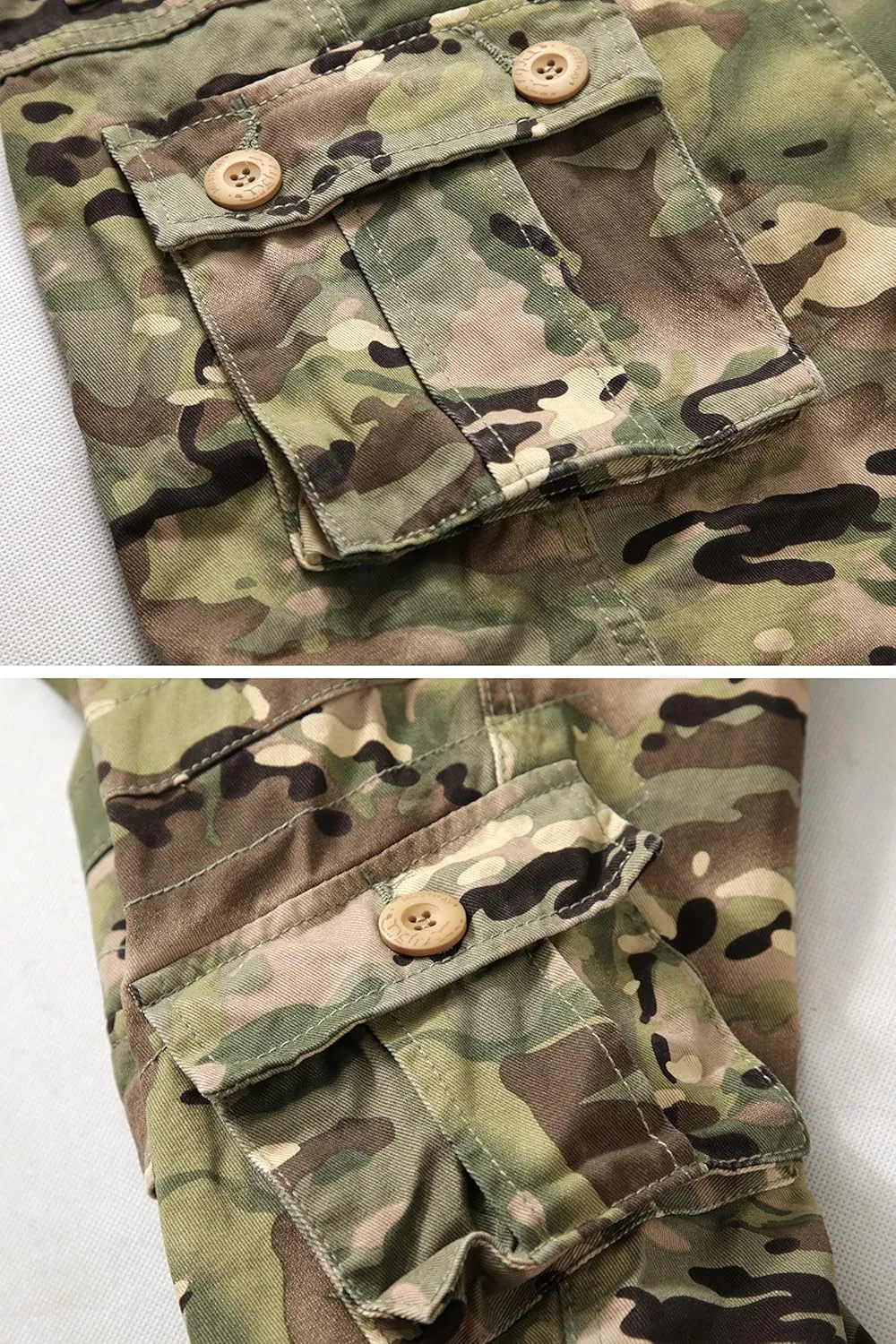 Cargo Pants for Men, Camo Pants Relaxed Fit Utility Hiking Pants, Ripstop Work Pants with 8 Pockets