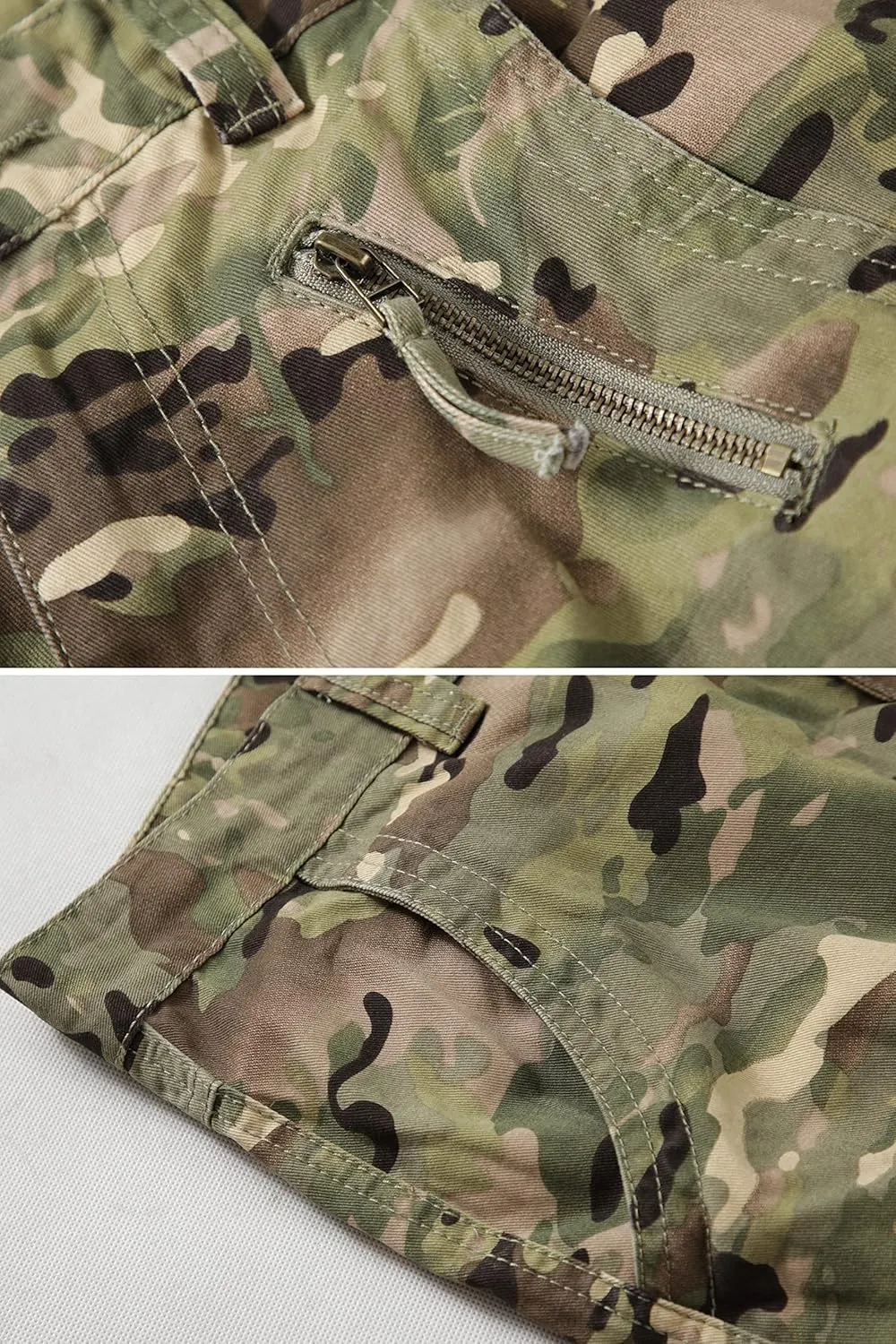 Cargo Pants for Men, Camo Pants Relaxed Fit Utility Hiking Pants, Ripstop Work Pants with 8 Pockets
