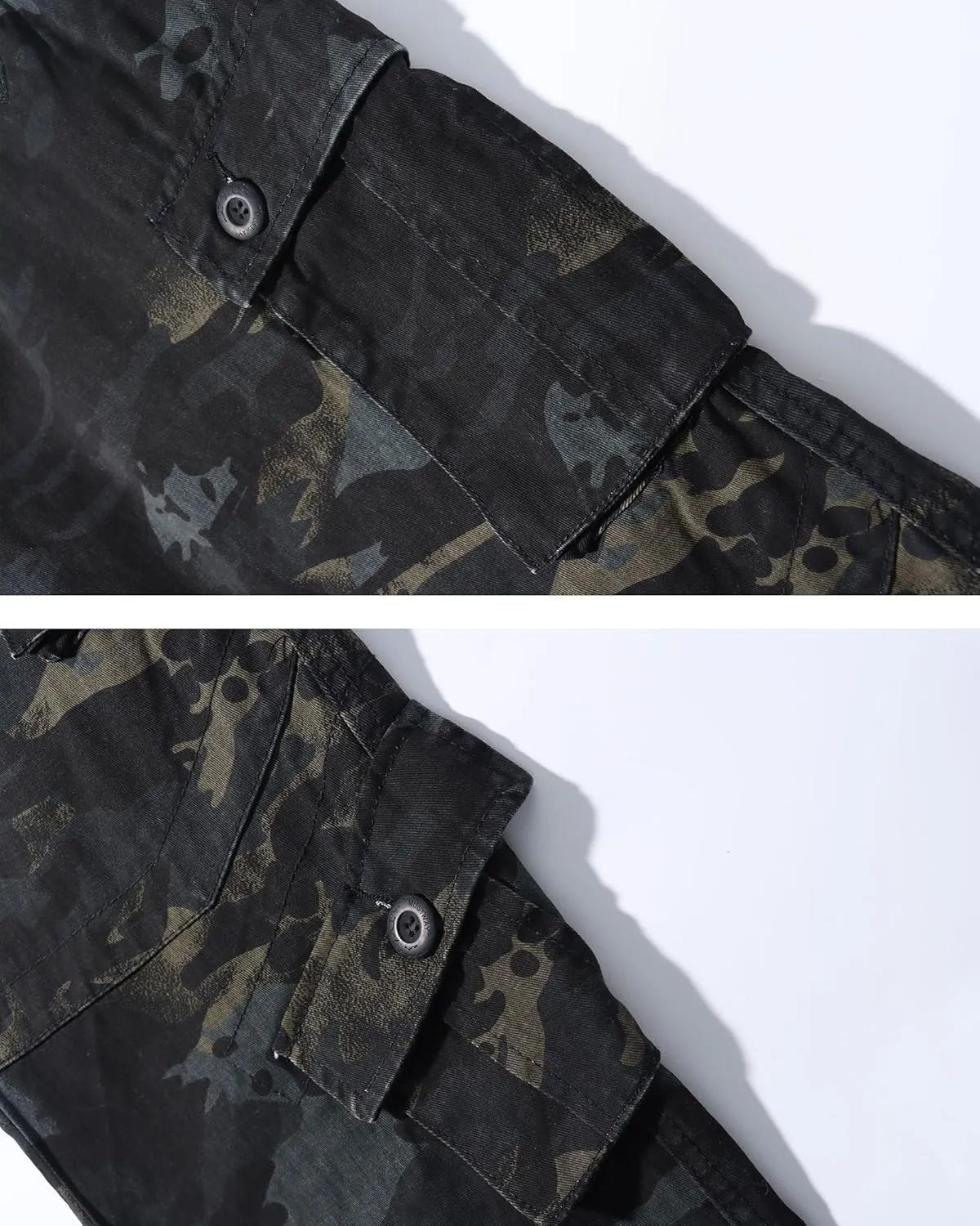 Cargo Pants for Men, Camo Pants Relaxed Fit Utility Hiking Pants, Ripstop Work Pants with 8 Pockets