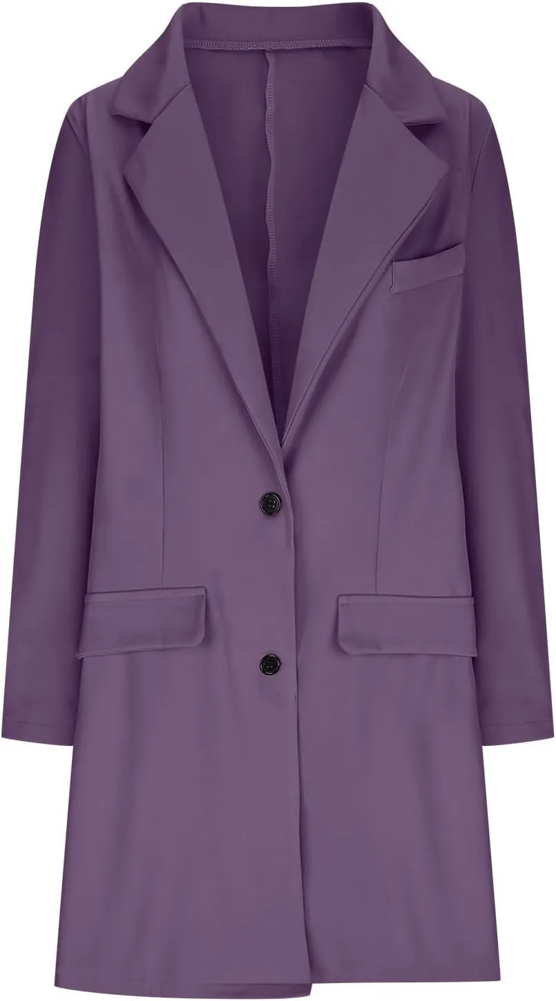 cooki Trench Coat Women 2024 Casual Winter Coats Lapel Cardigan Pea Coats Warm Overcoats Fall Long Blazer Jackets