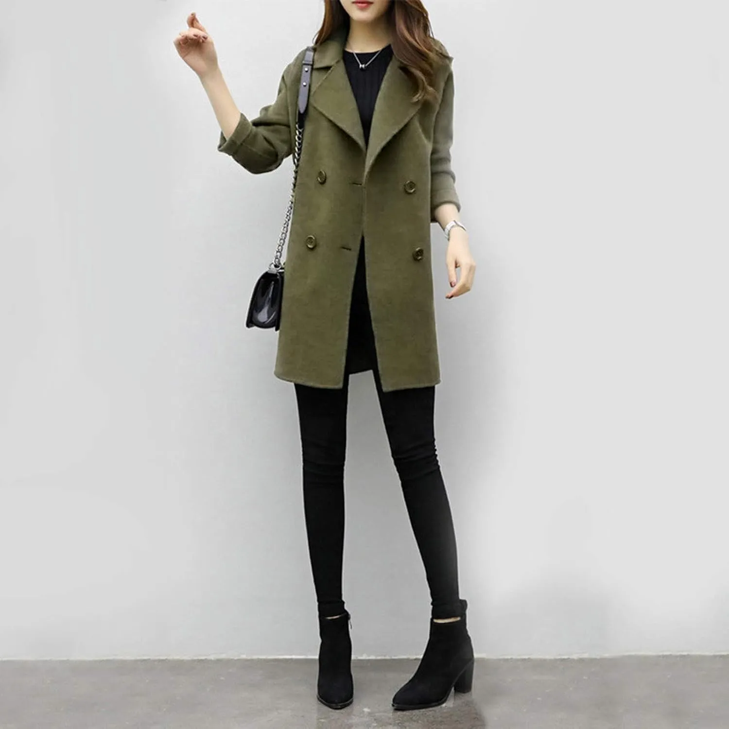 cooki Winter Coats for Women 2023 Trendy Wool Coat Women Windproof Fleece Winter Jackets Double Breasted Long Trench Coats