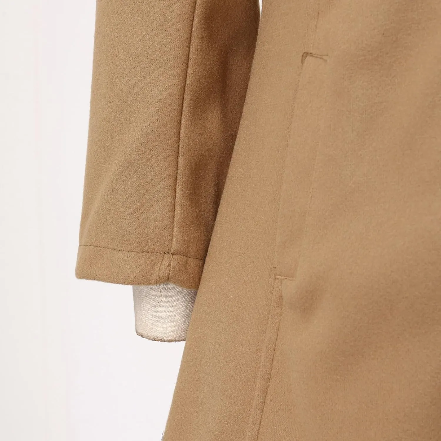 cooki Winter Coats for Women Lapel Single Breasted Pea Coats Women's Wool Blend Trench Coats Casual Button Down Jackets