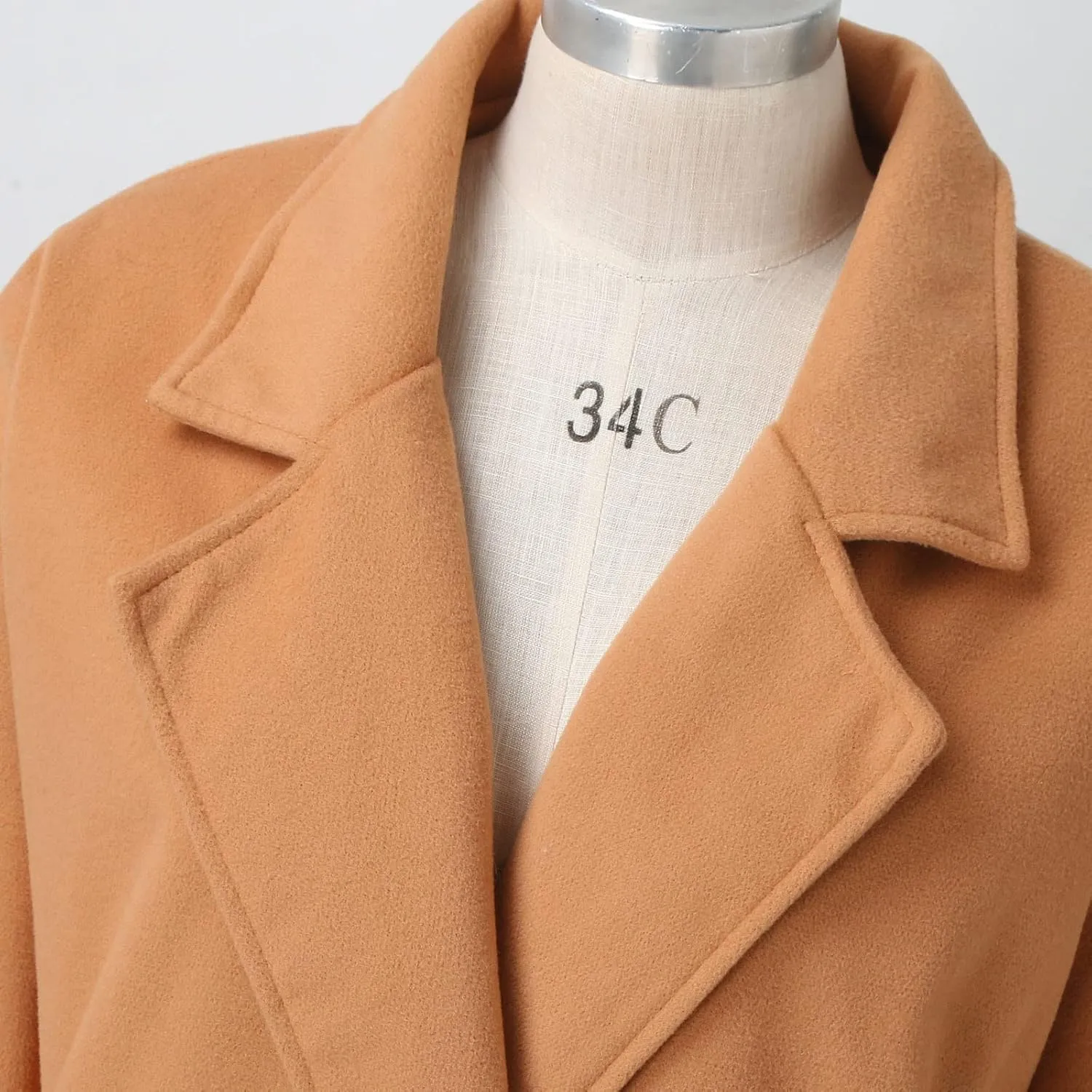 cooki Winter Coats Womens 2024 Trendy Long Trench Coat Lapel Wool Blend Pea Coats Warm Sherpa Jacket with Pockets