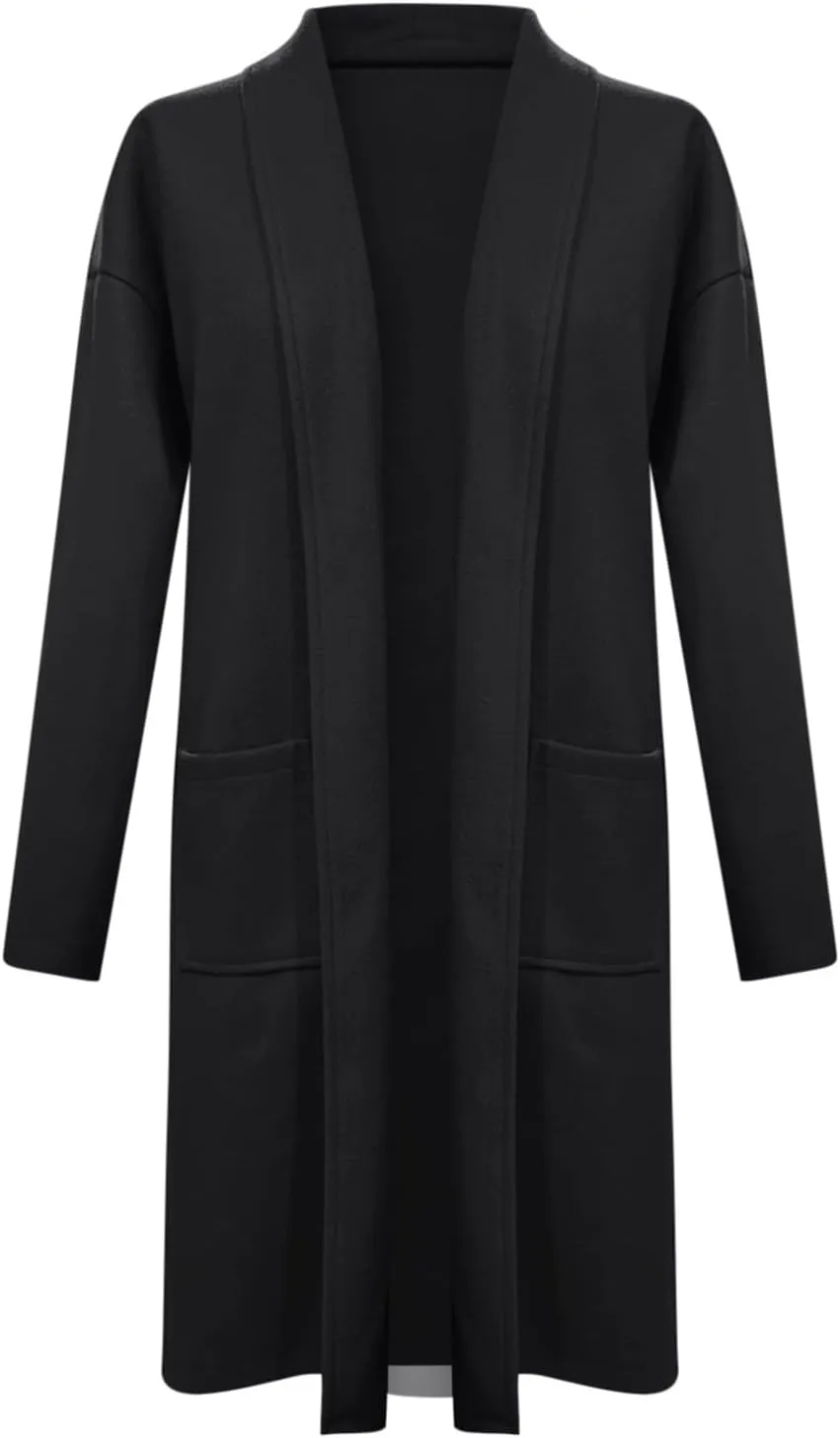 cooki Womens Coats Winter Sweater Cardigan Sweater Open Front Coats Wool Blend Trench Coats Casual Overcoats Long Soft Jacket