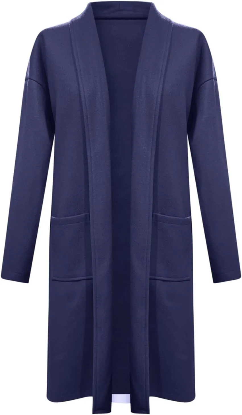 cooki Womens Coats Winter Sweater Cardigan Sweater Open Front Coats Wool Blend Trench Coats Casual Overcoats Long Soft Jacket