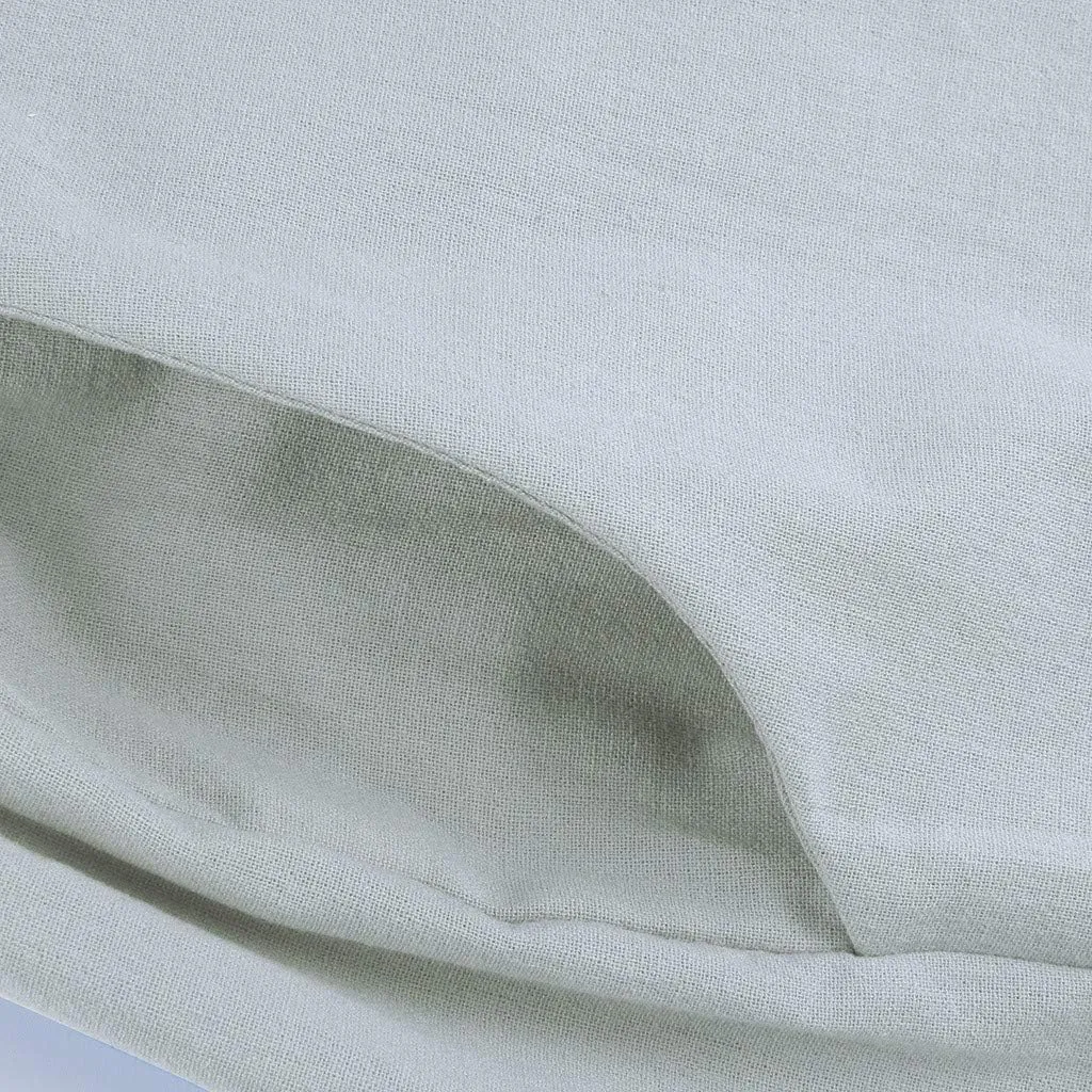 Cotton Linen Pants for Women Lightweight High Waisted Pants Tie Knot Wide Leg Pants Summer Lounge Pants with Pockets