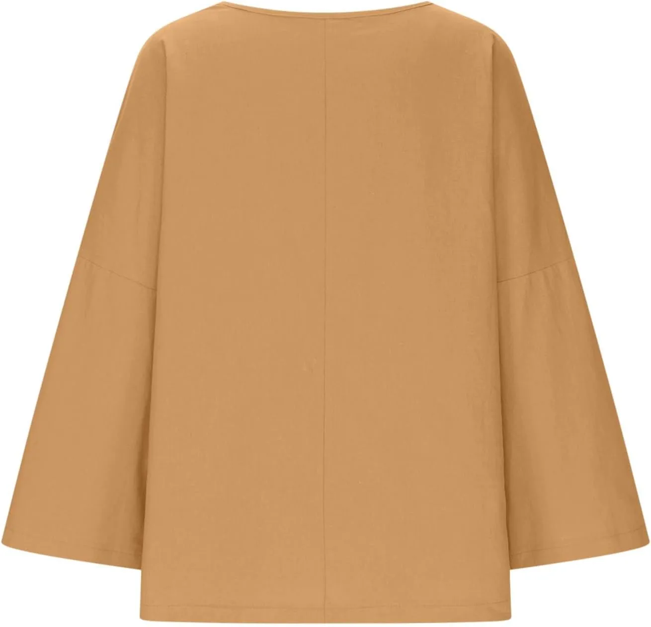 Cotton Linen Shirts Women Long Sleeve Plus Size Tops Gauze Split Side Casual Dressy Blouse Crewneck Loose Tunic Tshirt