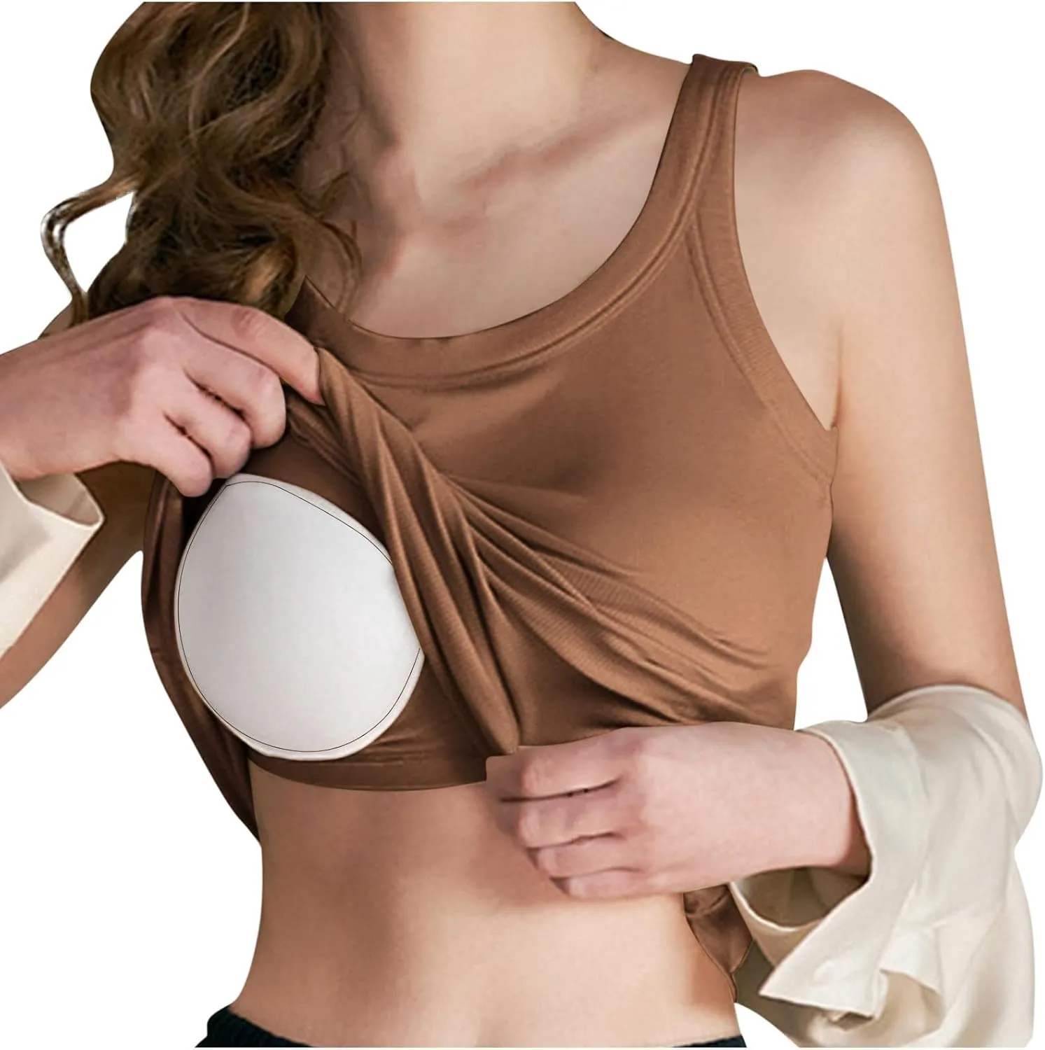 Cotton Tank Tops with Built in Bra for Women Summer Basic Workout Undershirt Solid Color Fashion Yoga Blouse Tees