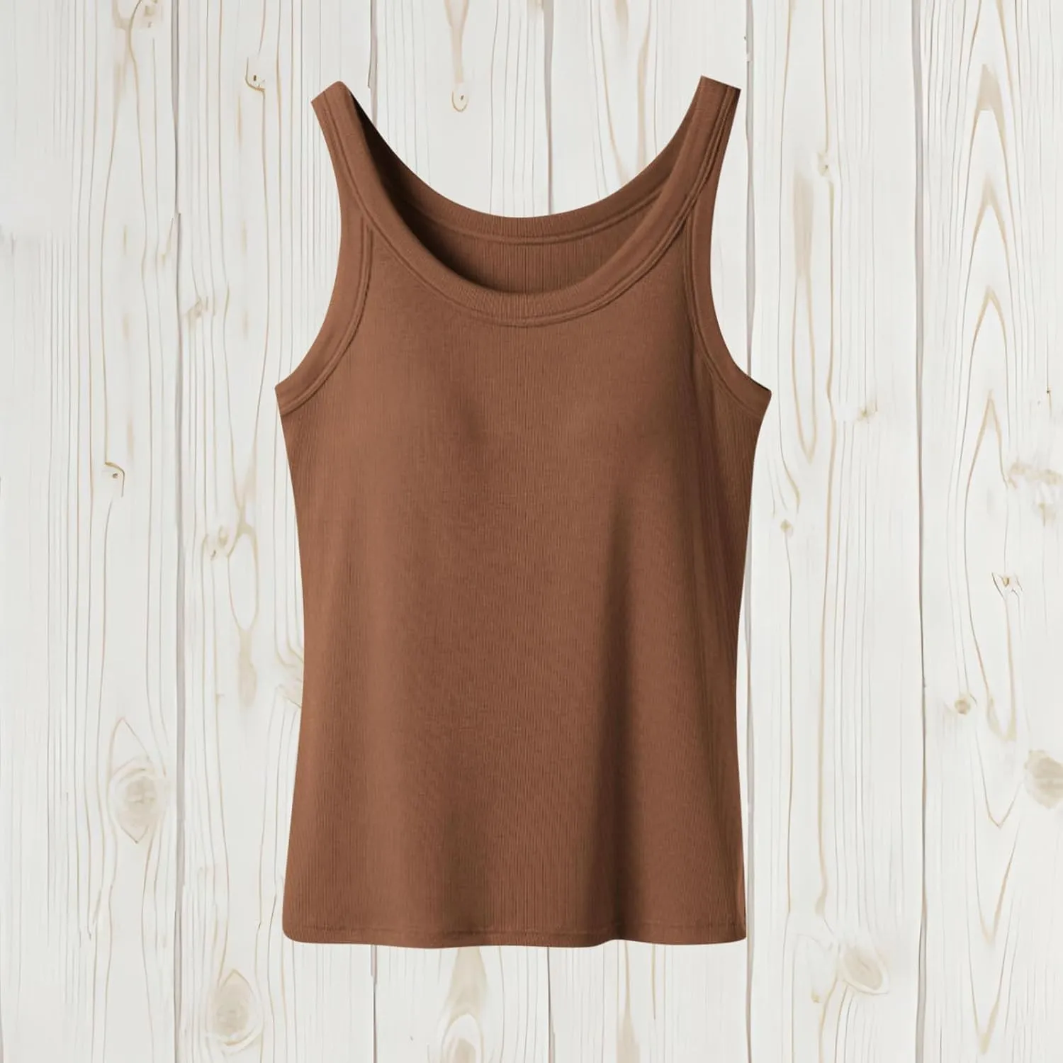 Cotton Tank Tops with Built in Bra for Women Summer Basic Workout Undershirt Solid Color Fashion Yoga Blouse Tees