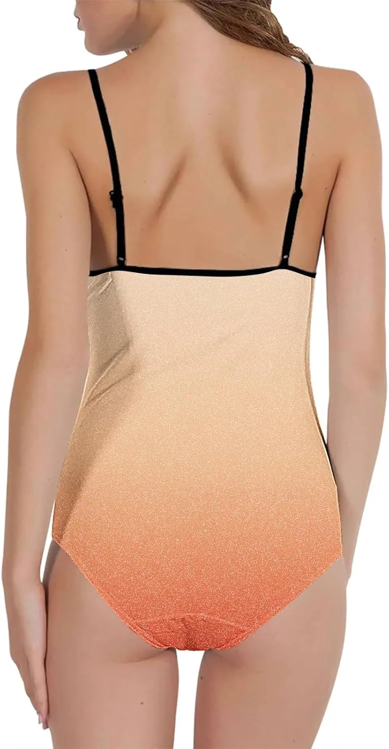 Cute One Piece Swimsuit for Women Tummy Control High Cut Bathing Suit Flattering Sporty Swimsuit for Small Busts