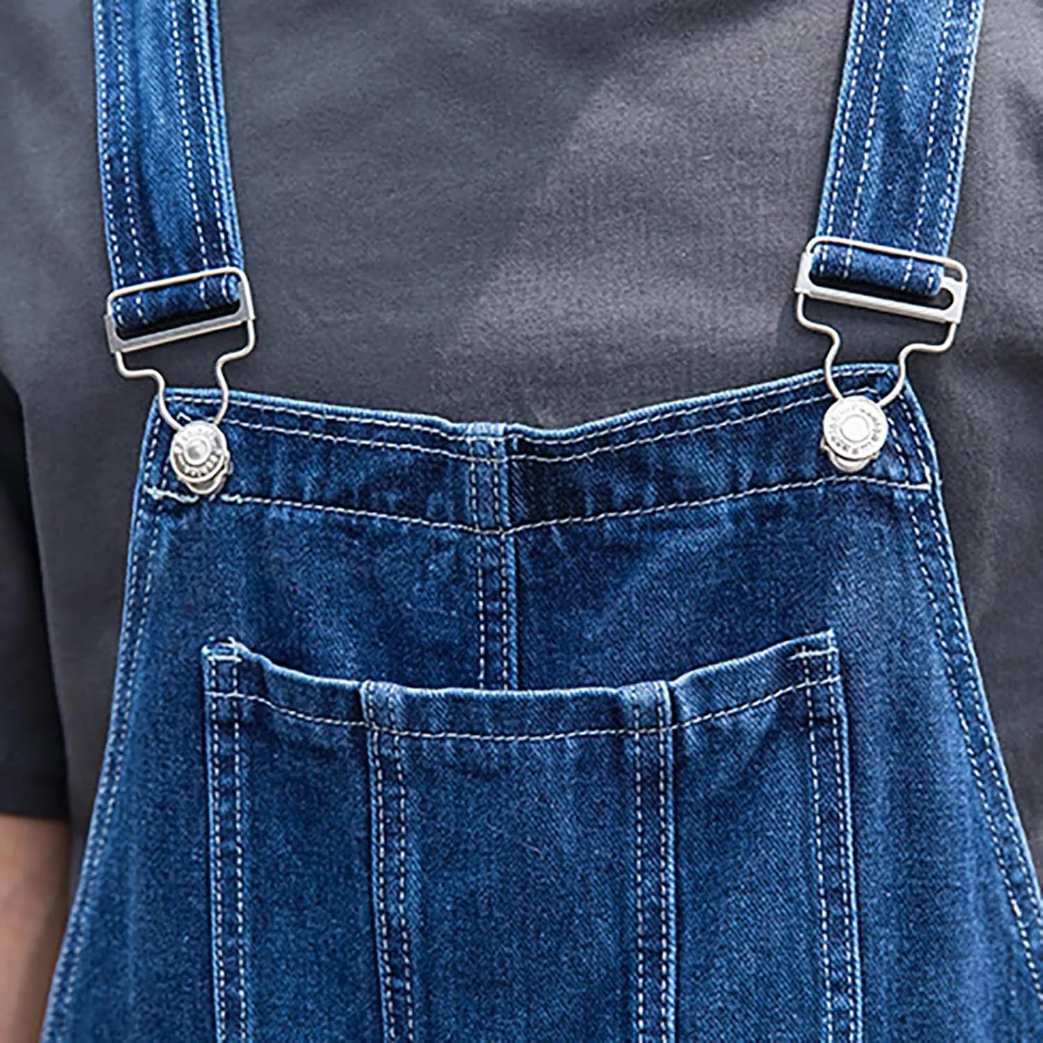 Denim Bib Overalls for Men Big and Tall Loose Fit Casual Vintage Jean Jumpsuits Regular Fit Adjustable Strap Fashion Rompers