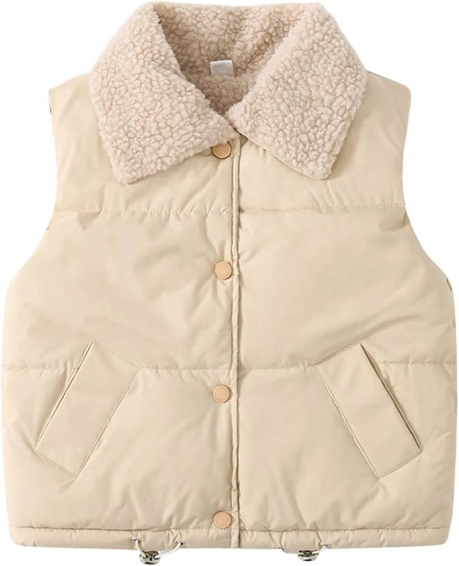 EISHOW Baby Boys Girls Fleece Vest Waistcoat Down Jacket Winter Fuzzy Thick Cotton-Padded Puffer Jacket Sleeveless Coat