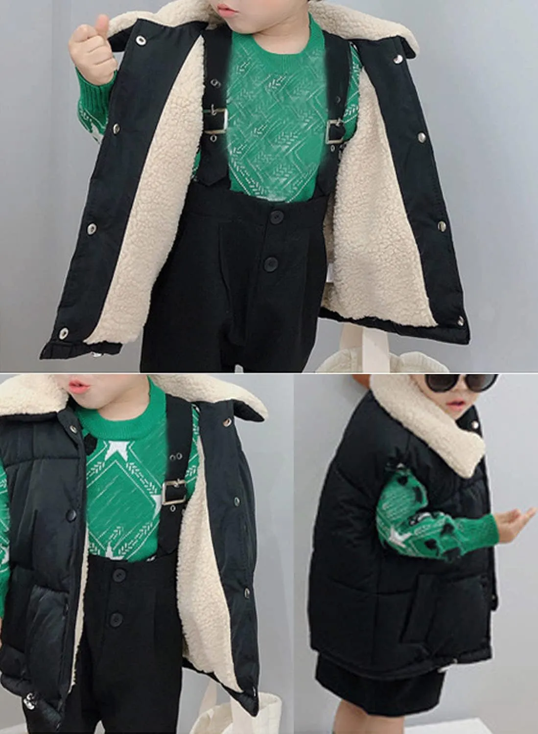 EISHOW Baby Boys Girls Fleece Vest Waistcoat Down Jacket Winter Fuzzy Thick Cotton-Padded Puffer Jacket Sleeveless Coat