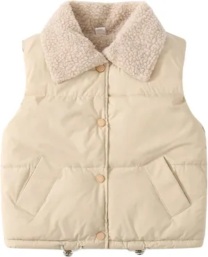 EISHOW Baby Boys Girls Fleece Vest Waistcoat Down Jacket Winter Fuzzy Thick Cotton-Padded Puffer Jacket Sleeveless Coat