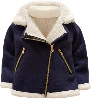 EISHOW Baby Girls Boys Winter Fleece Coat Little Kids Fuzzy Faux Shearling Zipper Jacket Warm Hooded Outwear Winter Outfits