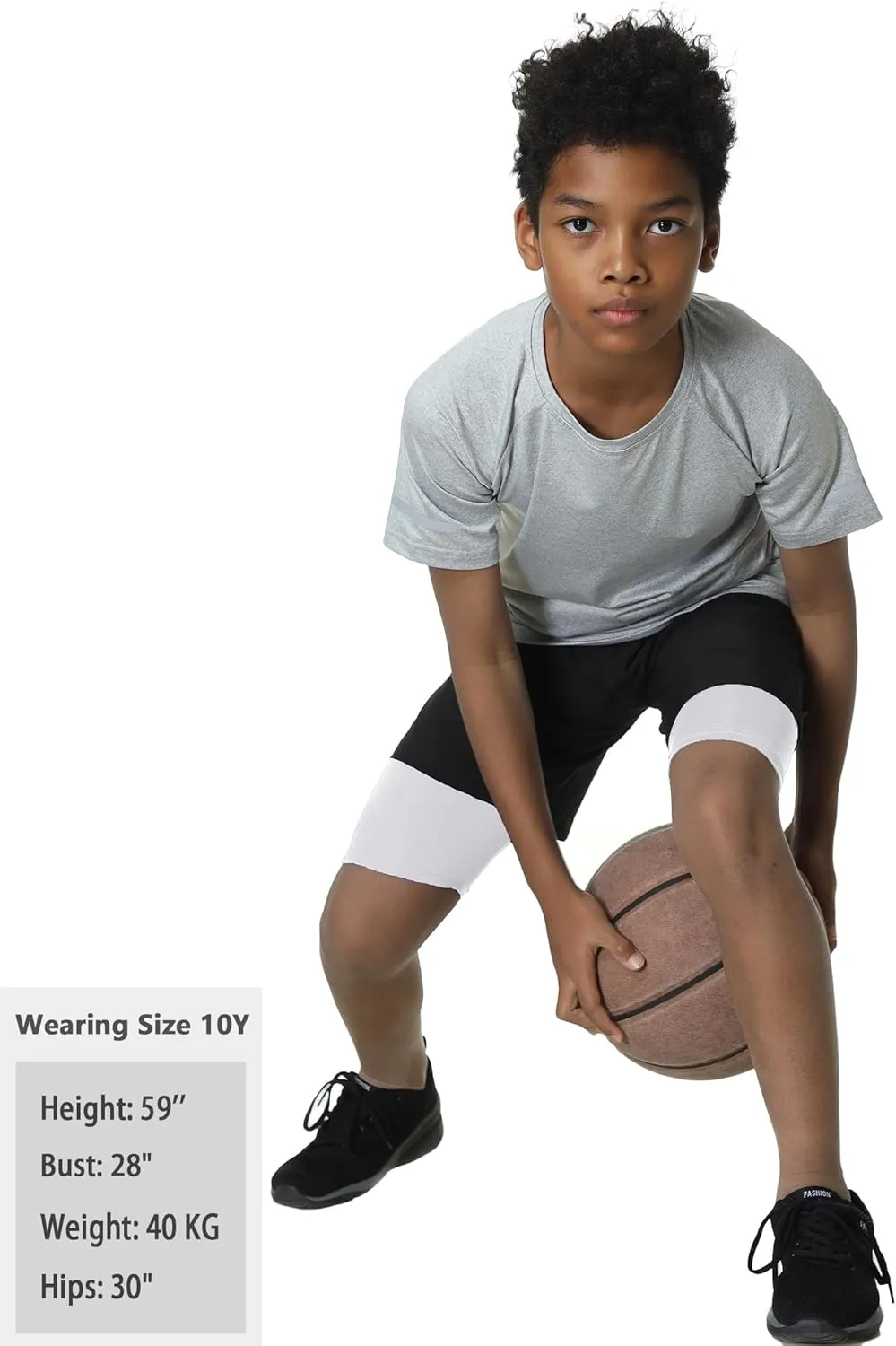 EXARUS Youth Boys Compression Shorts Side Pocket Performance Athletic Base Layers Underwear Running Sports Soccer