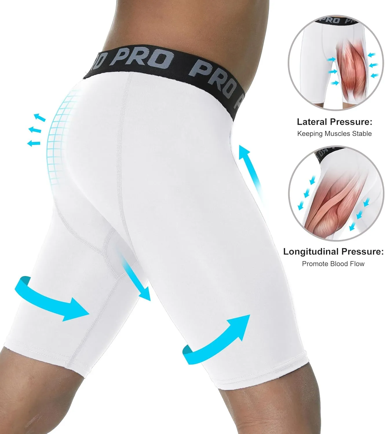 EXARUS Youth Boys Compression Shorts Side Pocket Performance Athletic Base Layers Underwear Running Sports Soccer