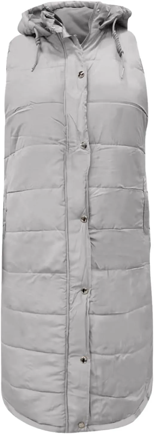 Fashion Sleeveless Puffer Jacket Winter Vest Coats for Women Plain Quilted Down Jackets Plus Size Outerwear