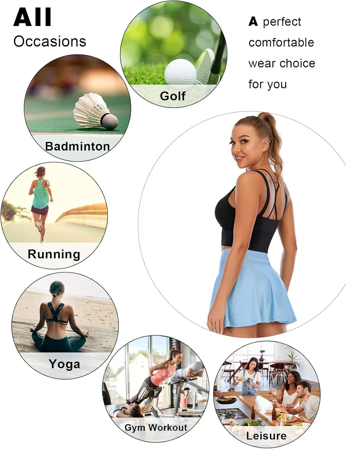 Gardenwed-Tennis-Skirts-for-Womens-Pleated Athletic Golf Skorts Activewear with Pockets High Waisted