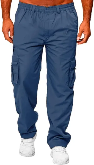 GIERIDUC Men's Linen Pants Casual Long Pants Khaki Uniform Pants for Boys Work Pants for Men Slim Fit Mens Long Workout Pants