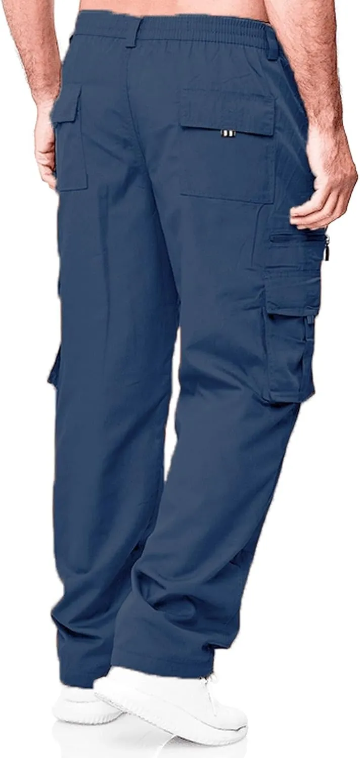 GIERIDUC Men's Linen Pants Casual Long Pants Khaki Uniform Pants for Boys Work Pants for Men Slim Fit Mens Long Workout Pants